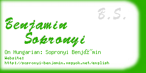 benjamin sopronyi business card